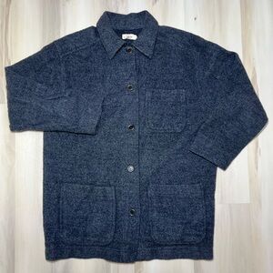 J Crew Jacket Men’s Small Grey Wool Blend Made in Italy Shirt Jacket Chore Coat